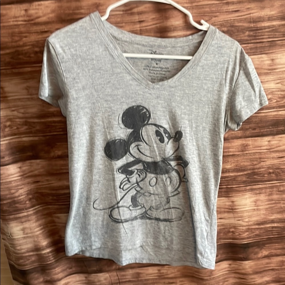 Disney Gray Mickey Mouse Short Sleeve Tee